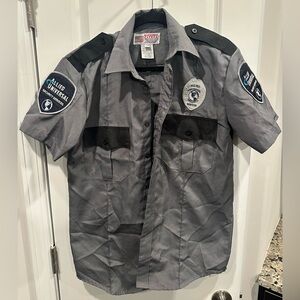 Men’s Allied Universal Security Services Grey Short Sleeve Button Shirt 14-14.5